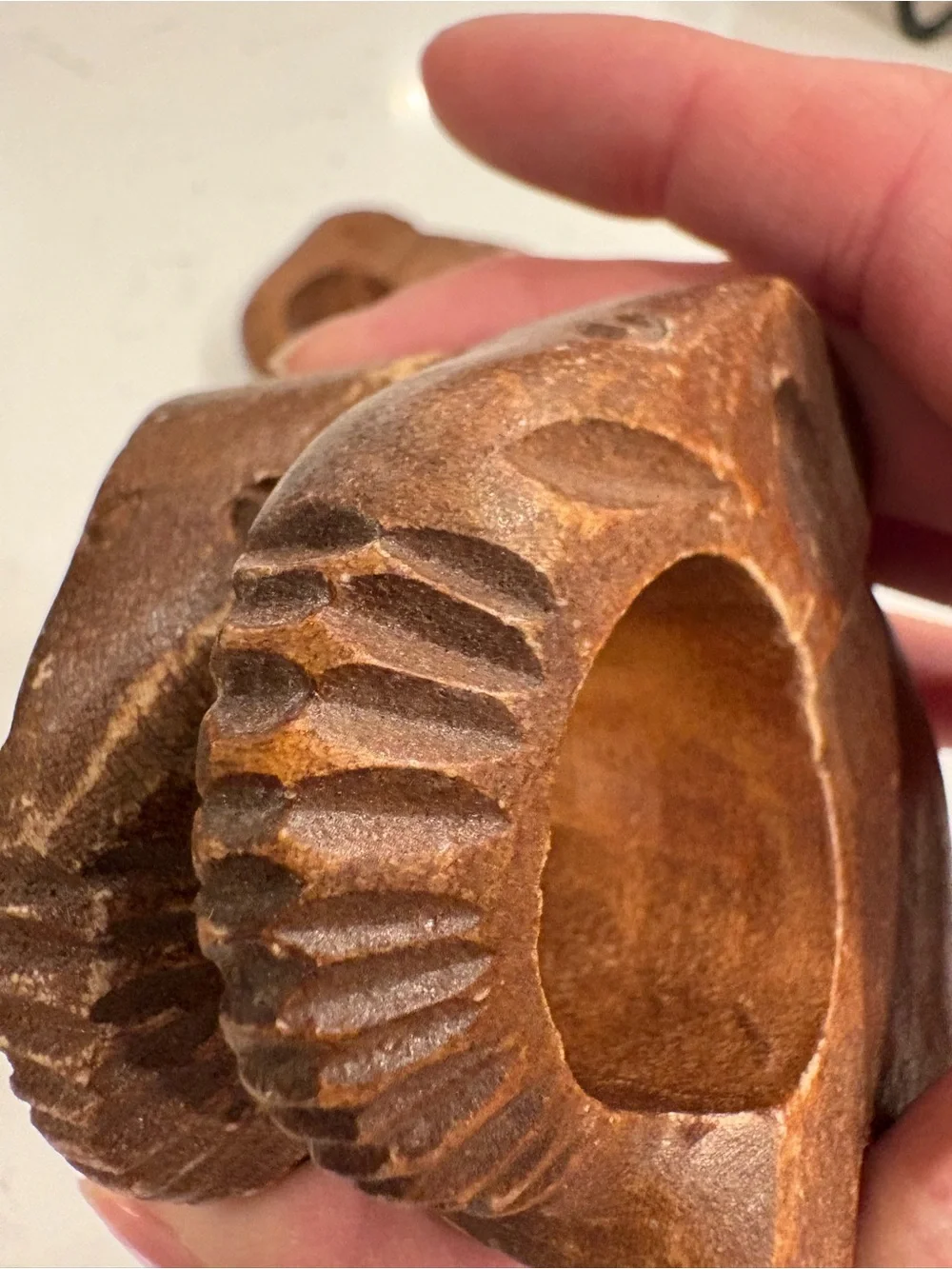 Vintage Carved Wooden Elephant Napkin Rings - Brown-set of 4